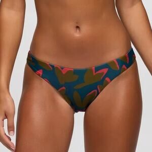 Prana Lahari Classic Swim Bottom Women's S Catalina Indo Disco Mid Rise Cheeky